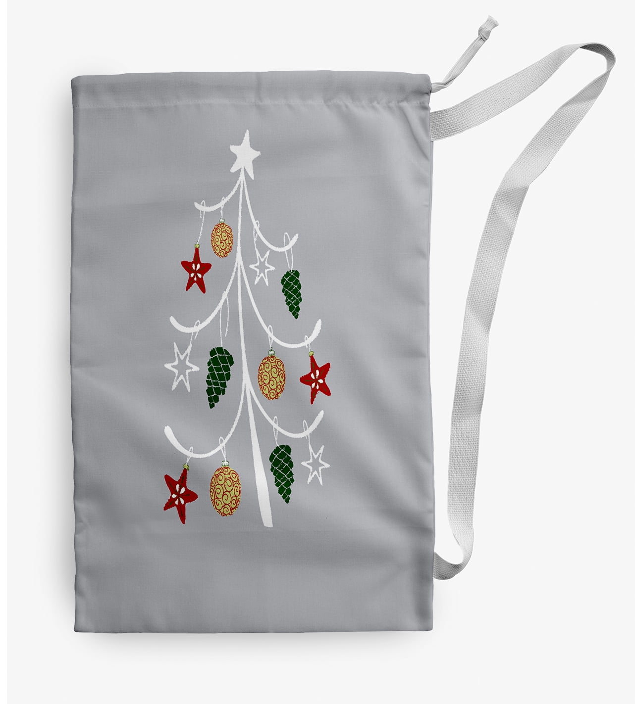 Simply Daisy Pinecone Tree 28 x 36 in Grey Laundry Bag