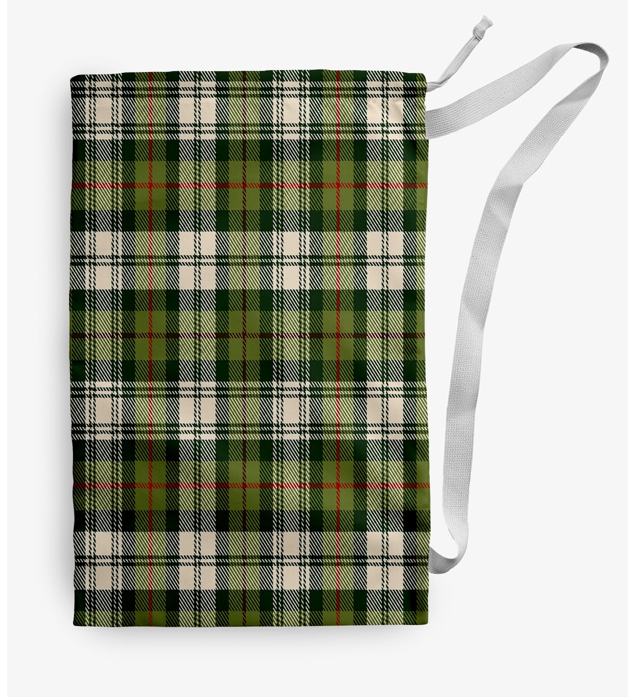 Simply Daisy Plaid 18 x 29 in Green Laundry Bag