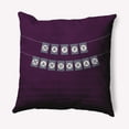 thumbnail image 1 of Simply Daisy Plum Colored Banner Day Hanukkah Soft Spun Polyester Decorative Throw Pillow, 18" x 18", 1 of 3