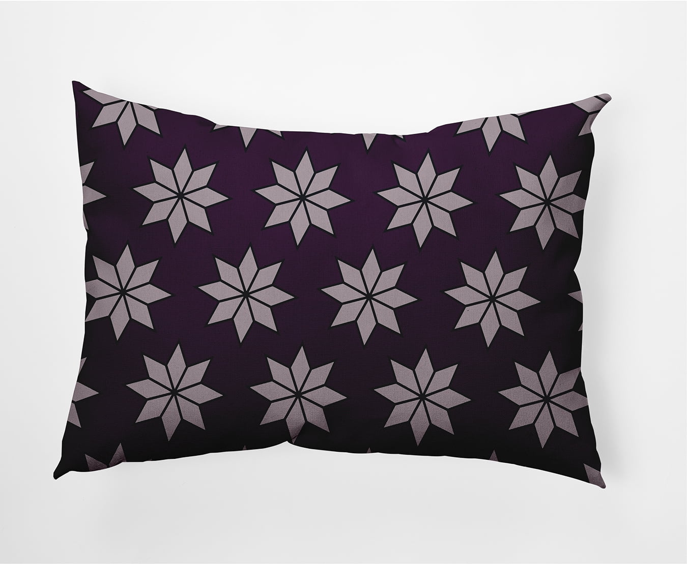 Simply Daisy Plum Colored Christmas Stars Christmas Soft Spun Polyester Indoor/Outdoor Throw Pillow, 14" x 20"