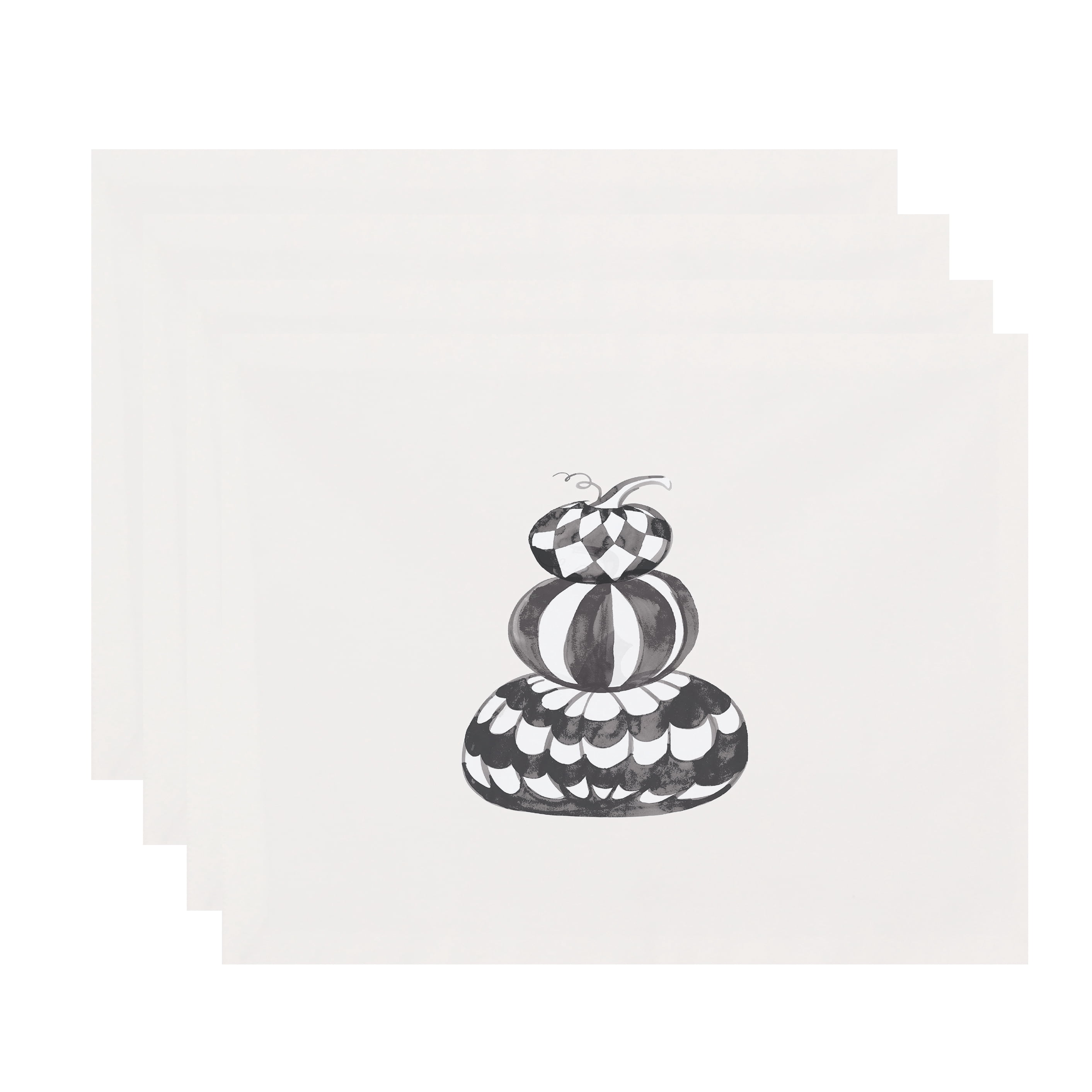 Simply Daisy Pumpkin Stack 18x14 Inch Cream Halloween Print Placemat (Set of 4)