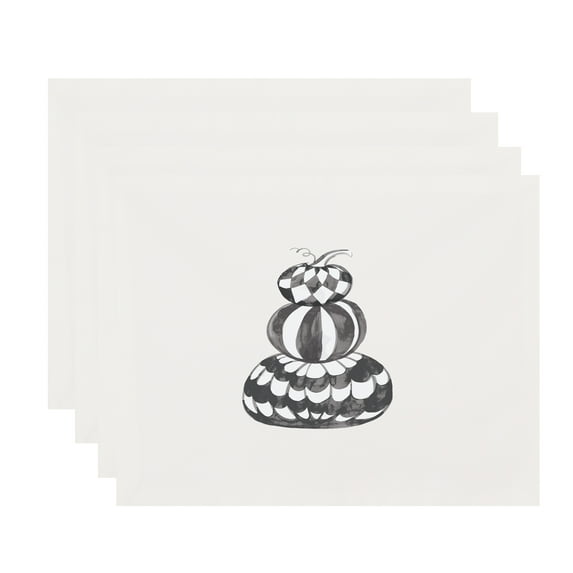 Simply Daisy Pumpkin Stack 18x14 Inch Cream Halloween Print Placemat (Set of 4)