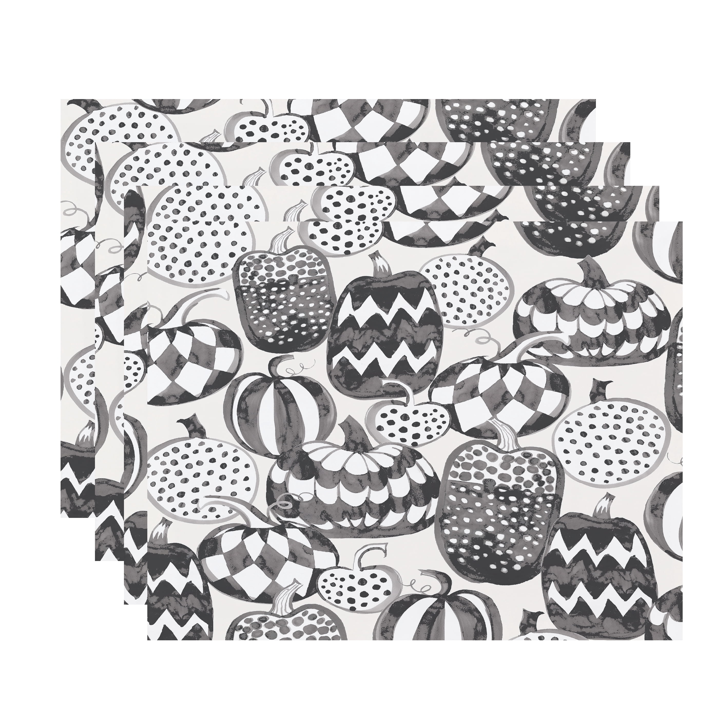 Simply Daisy Pumpkins Galore 18x14 Inch Cream Halloween Print Placemat (Set of 4)