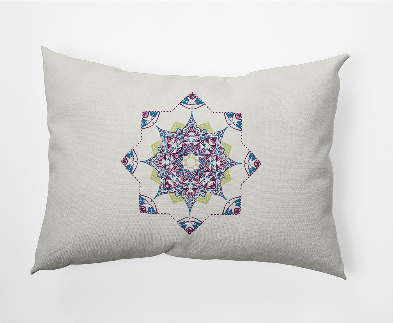 Simply Daisy Purple Colored Snowflake Star Winter Soft Spun Polyester Indoor/Outdoor Throw Pillow, 14" x 20"