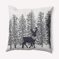 thumbnail image 1 of Simply Daisy Purple-Grey Colored Reindeer Through the Woods Winter Soft Spun Polyester Indoor/Outdoor Throw Pillow, 20" x 20", 1 of 3
