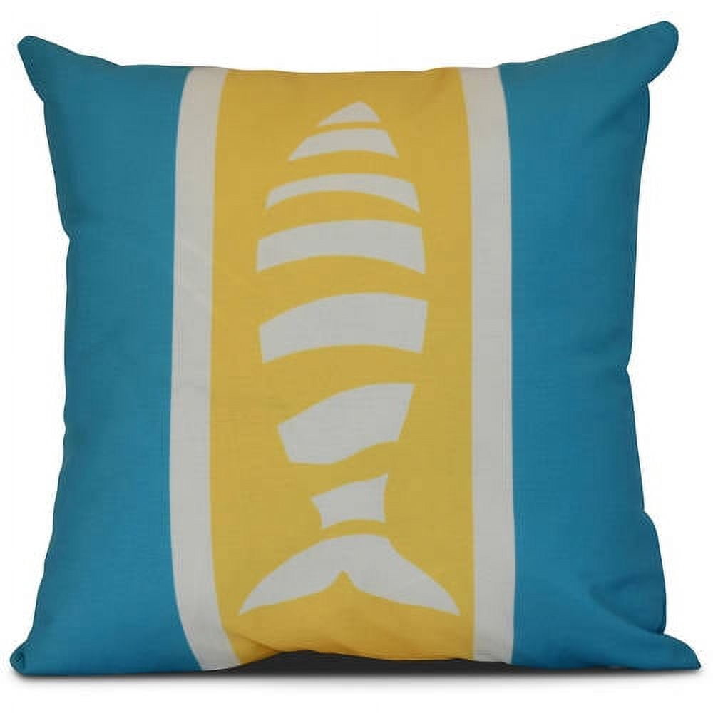 Simply Daisy, Puzzle Fish, Animal Print Outdoor Pillow