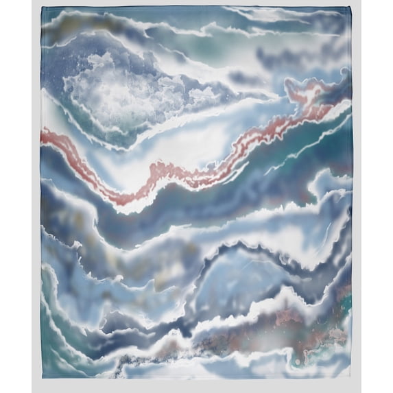 Simply Daisy Remolina Fleece Throw Blanket, Blue, Oversized Throw