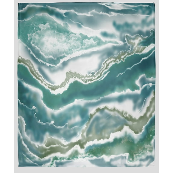 Simply Daisy Remolina Fleece Throw Blanket, Green, Oversized Throw