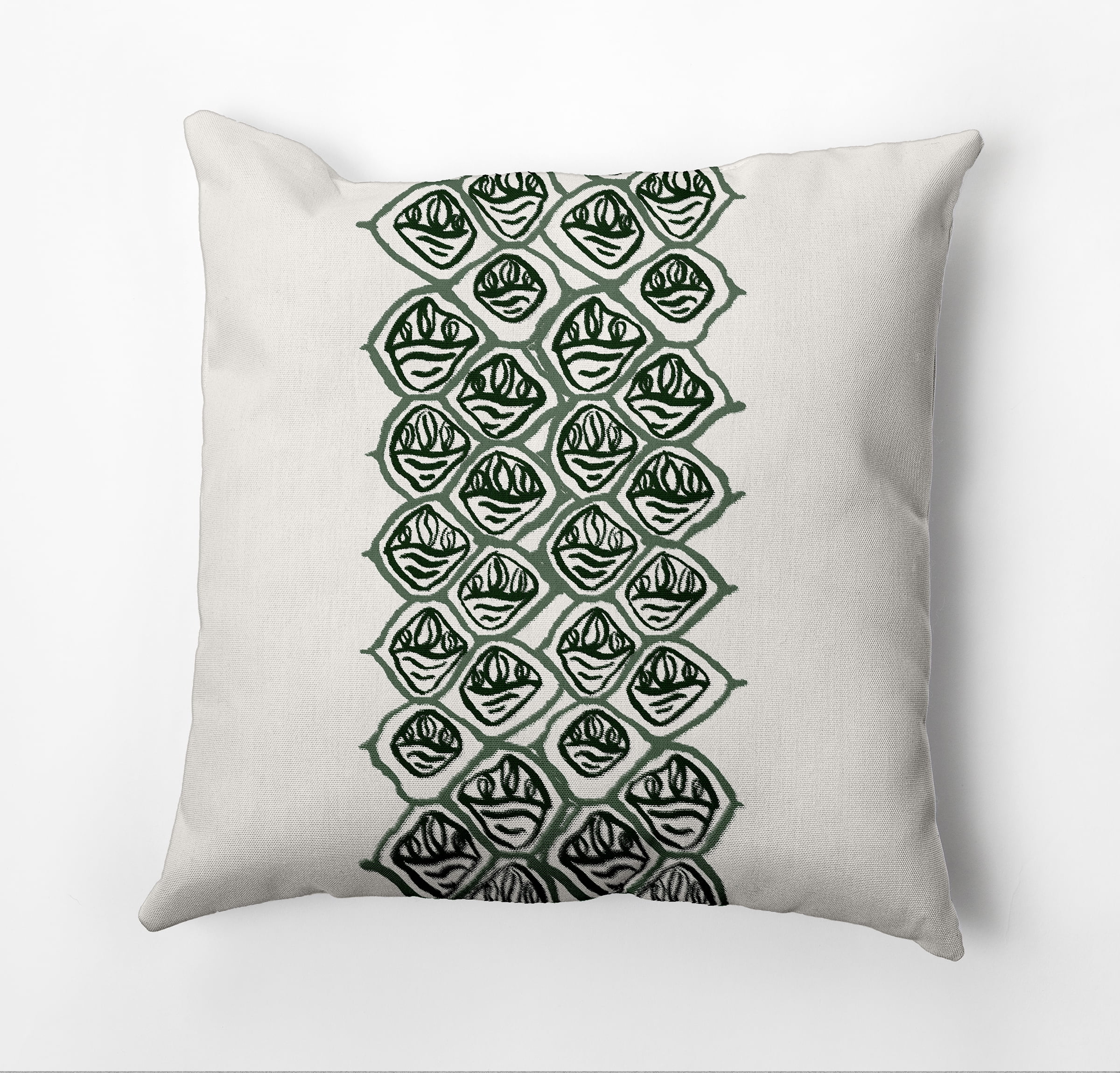 Simply Daisy Reverse Stack Outdoor Pillow, Green/White, 14 in x 20 in