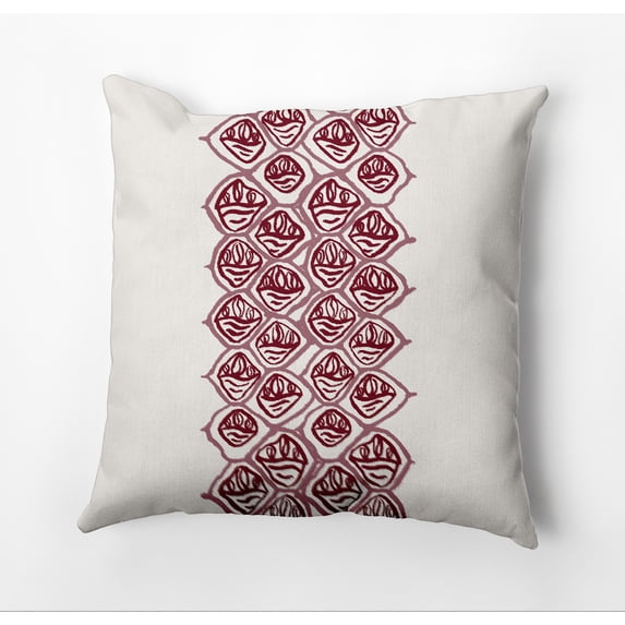 Simply Daisy Reverse Stack Outdoor Pillow, Red, 18 in x 18 in