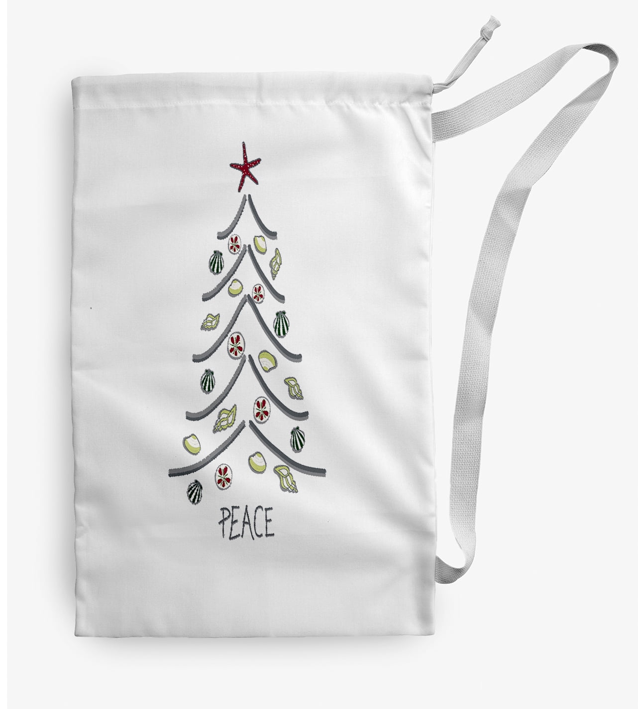 Simply Daisy Sand Tree 18 x 29 in White Laundry Bag