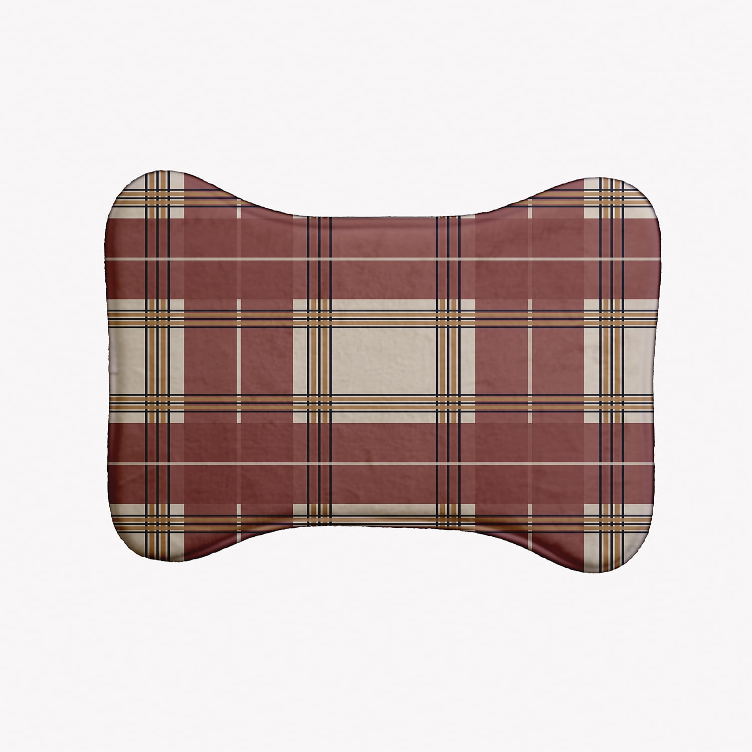 Simply Daisy Scotish Plaid Bone Shape Pet Feeding Mat for Dogs