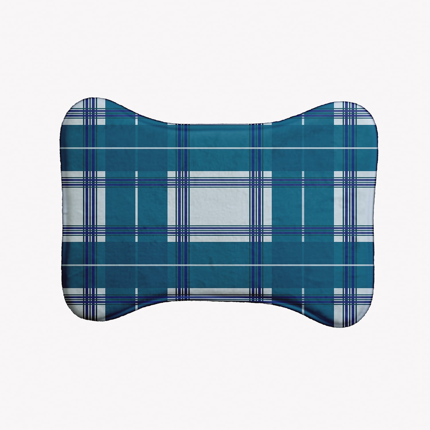Simply Daisy Scotish Plaid Bone Shape Pet Feeding Mat for Dogs