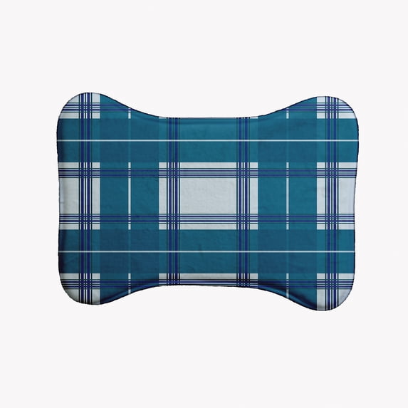 Simply Daisy Scotish Plaid Bone Shape Pet Feeding Mat for Dogs
