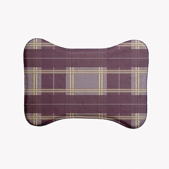 Simply Daisy Scotish Plaid Bone Shape Pet Feeding Mat for Dogs