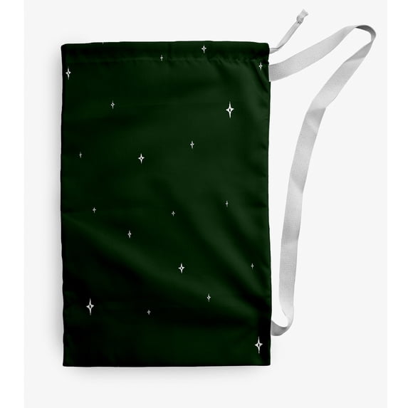 Simply Daisy Shining Stars 18 x 29 in Green Laundry Bag