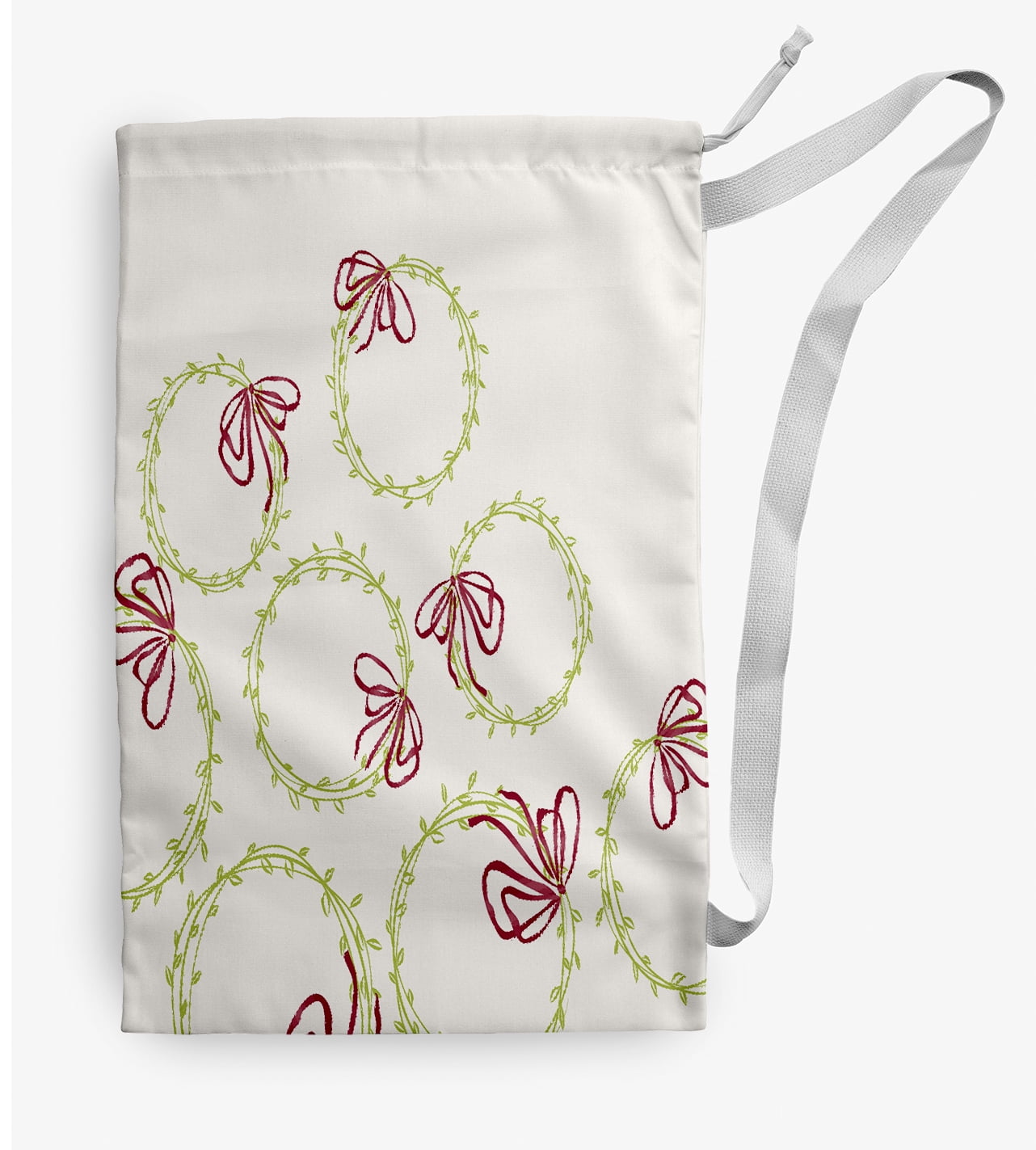 Simply Daisy Simple Wreath 18 x 29 in Bright Green Laundry Bag