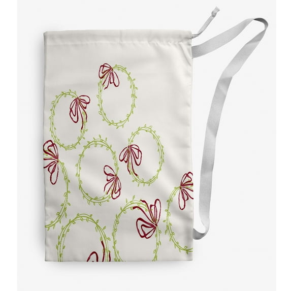 Simply Daisy Simple Wreath 18 x 29 in Bright Green Laundry Bag