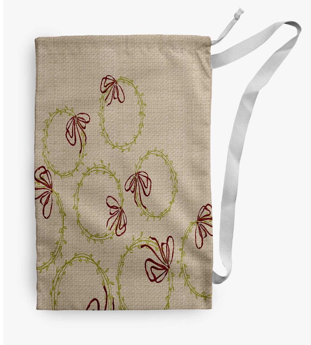 Simply Daisy Simple Wreaths 18 x 29 inch Bright Green Laundry Bag