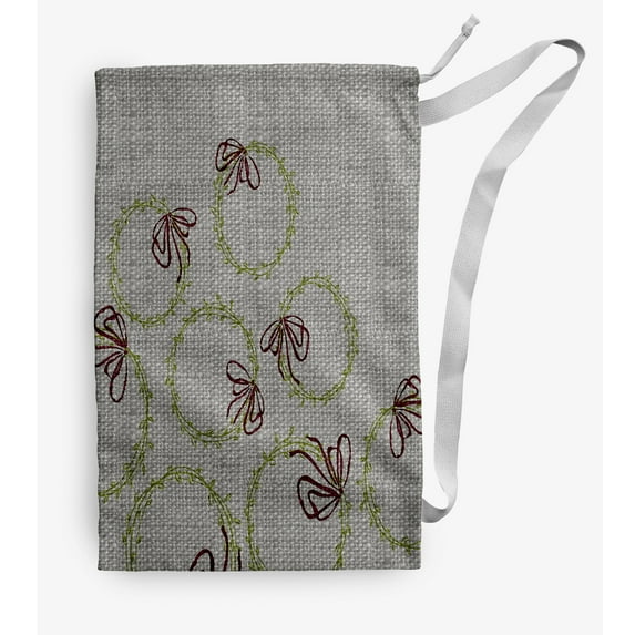 Simply Daisy Simple Wreaths 28 x 36 in Bright Green Laundry Bag