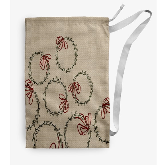 Simply Daisy Simple Wreaths 28 x 36 in Dark Green Laundry Bag