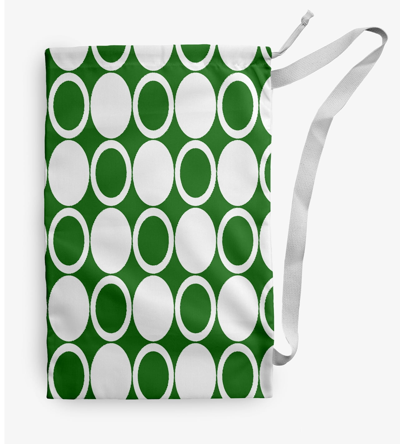 Simply Daisy Small Mod Circles 18 x 29 in Green Laundry Bag