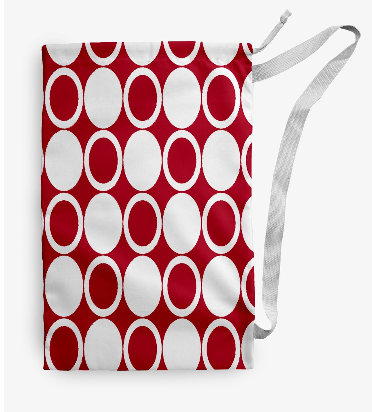 Simply Daisy Small Mod Circles 28 x 36 in Red Laundry Bag