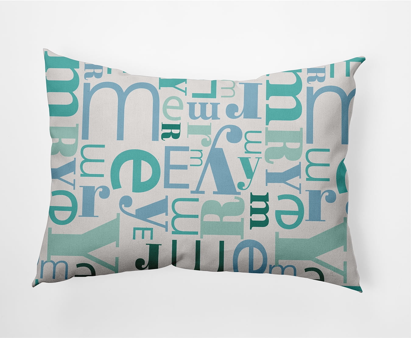 Simply Daisy Snow Colored Crazy Merry Christmas Soft Spun Polyester Decorative Throw Pillow, 14" x 20"