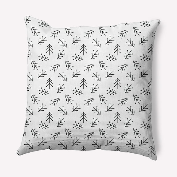 Simply Daisy Snow Colored Scattered Trees Winter Soft Spun Polyester Indoor/Outdoor Throw Pillow, 16" x 16"