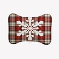 thumbnail image 1 of Simply Daisy Snow Flake on Plaid Bone Shape Pet Feeding Mat for Dogs, 1 of 3