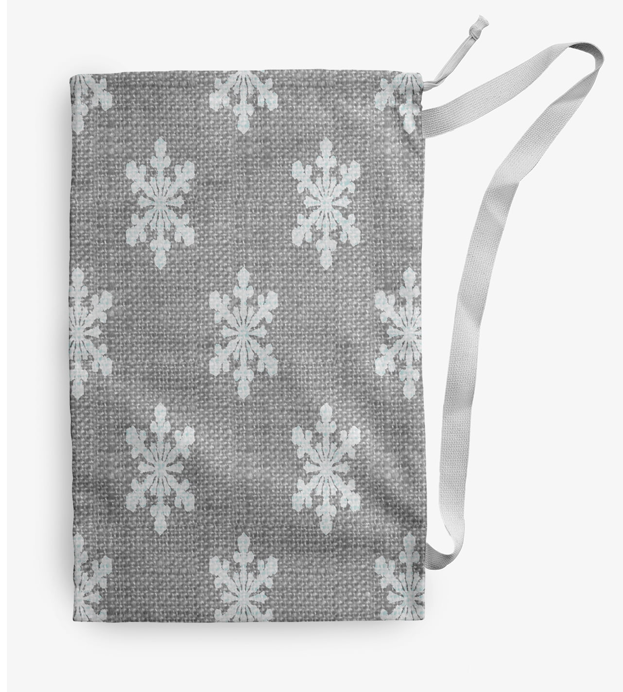 Simply Daisy Snow Flakes 18 x 29 in Grey Laundry Bag