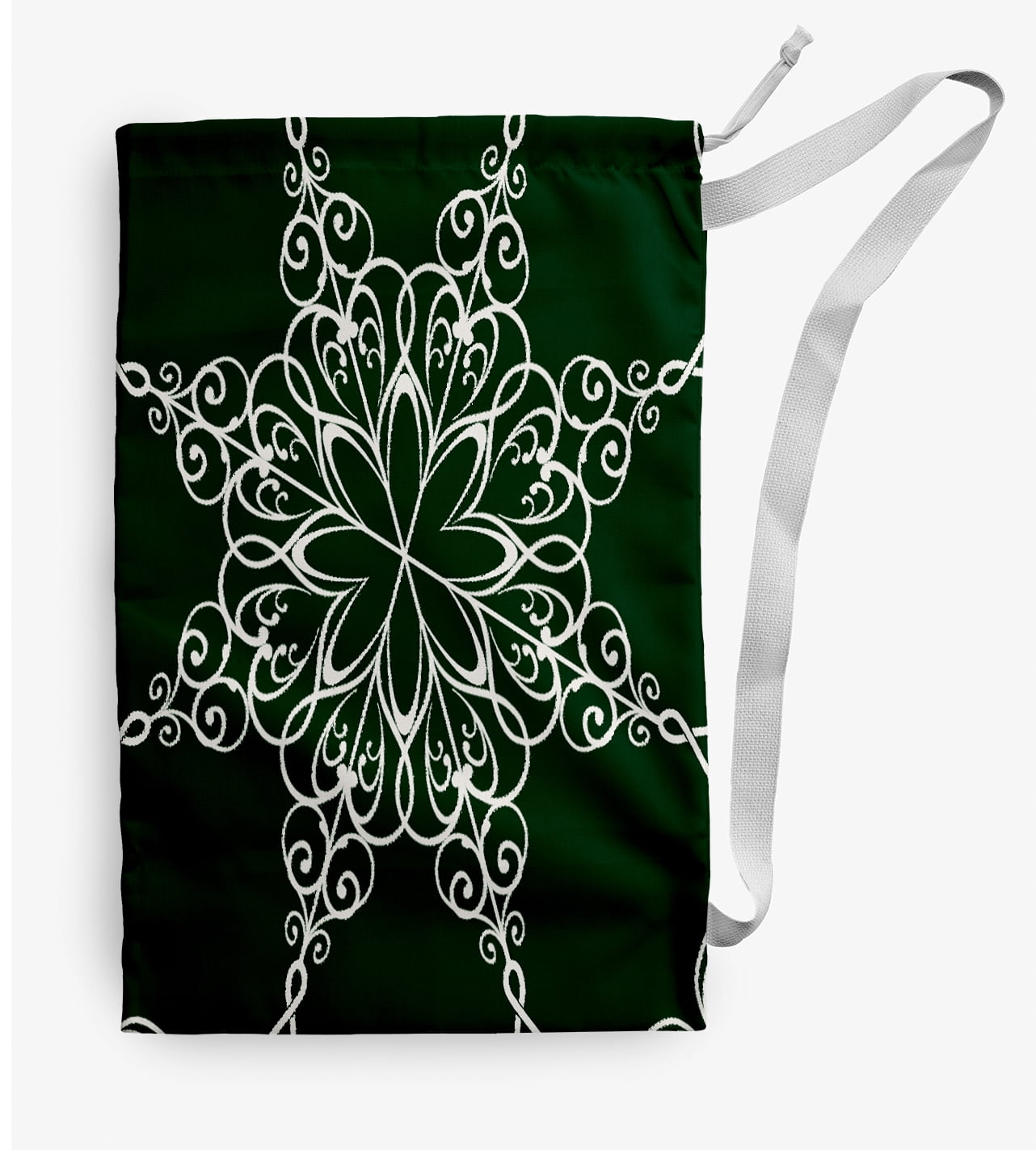 Simply Daisy Snowflake 18 x 29 in Green Laundry Bag