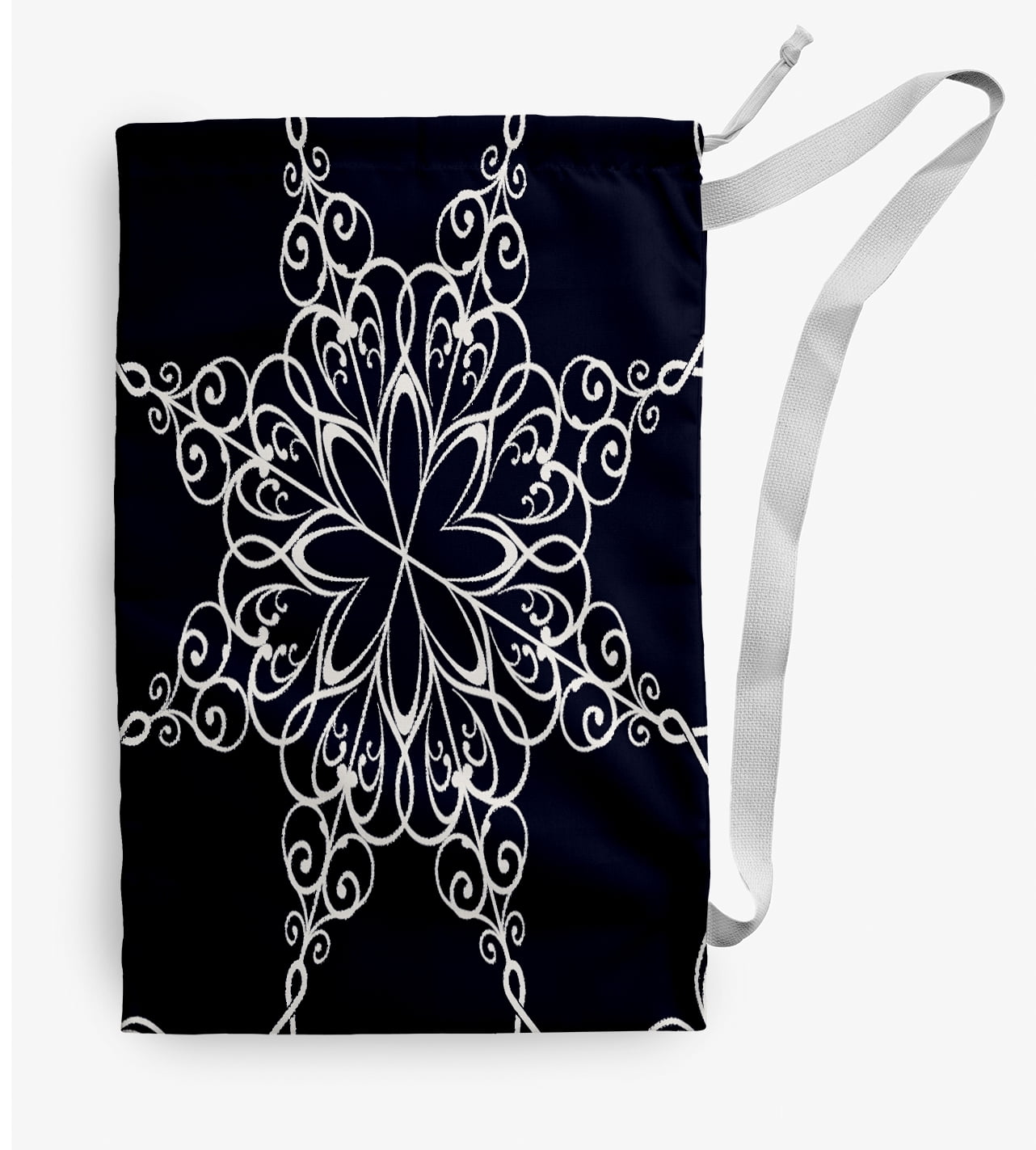 Simply Daisy Snowflake 28 x 36 in Navy Laundry Bag