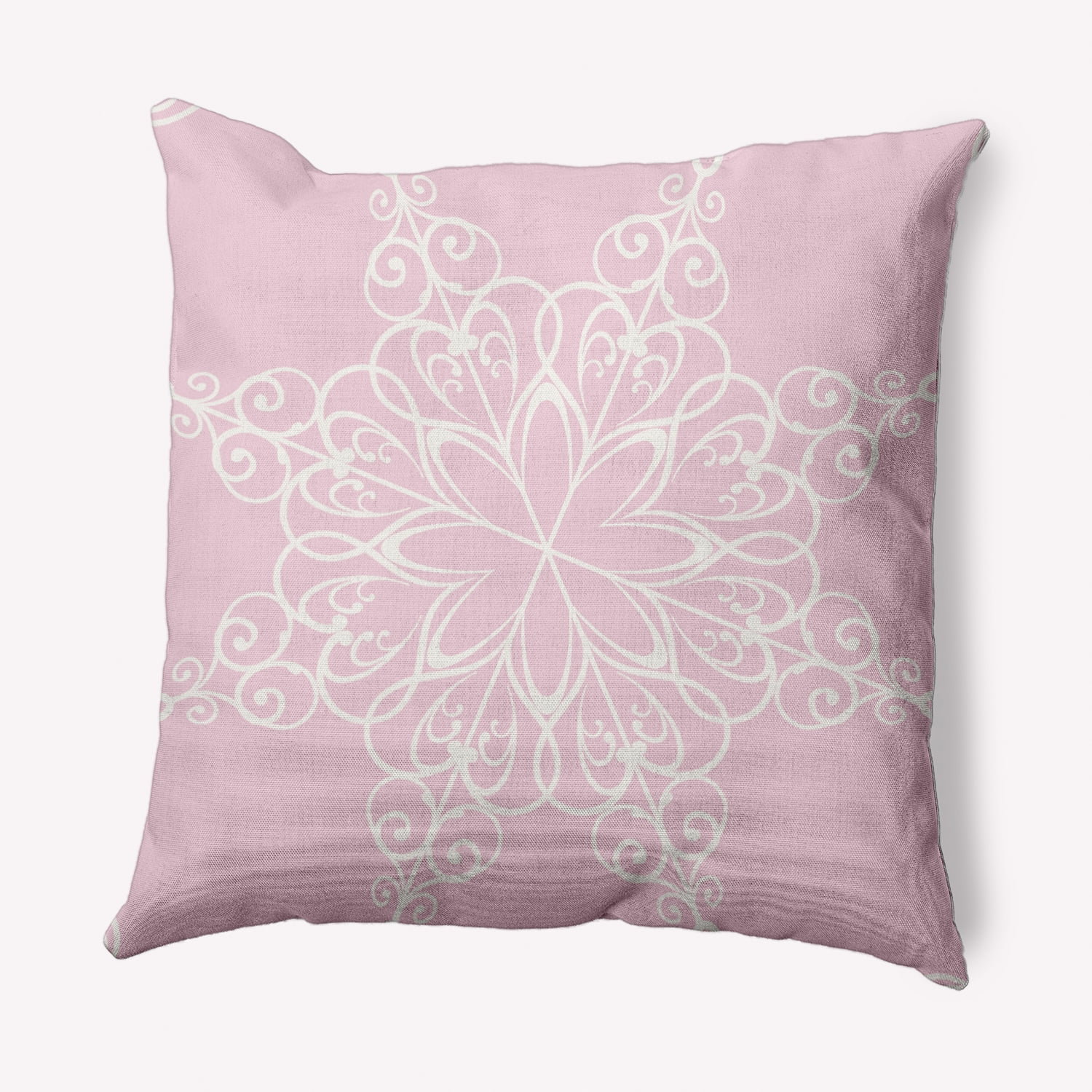 16" x 16" Simply Daisy Snowflake Polyester Indoor/Outdoor Pillow, Pink (1 Count)