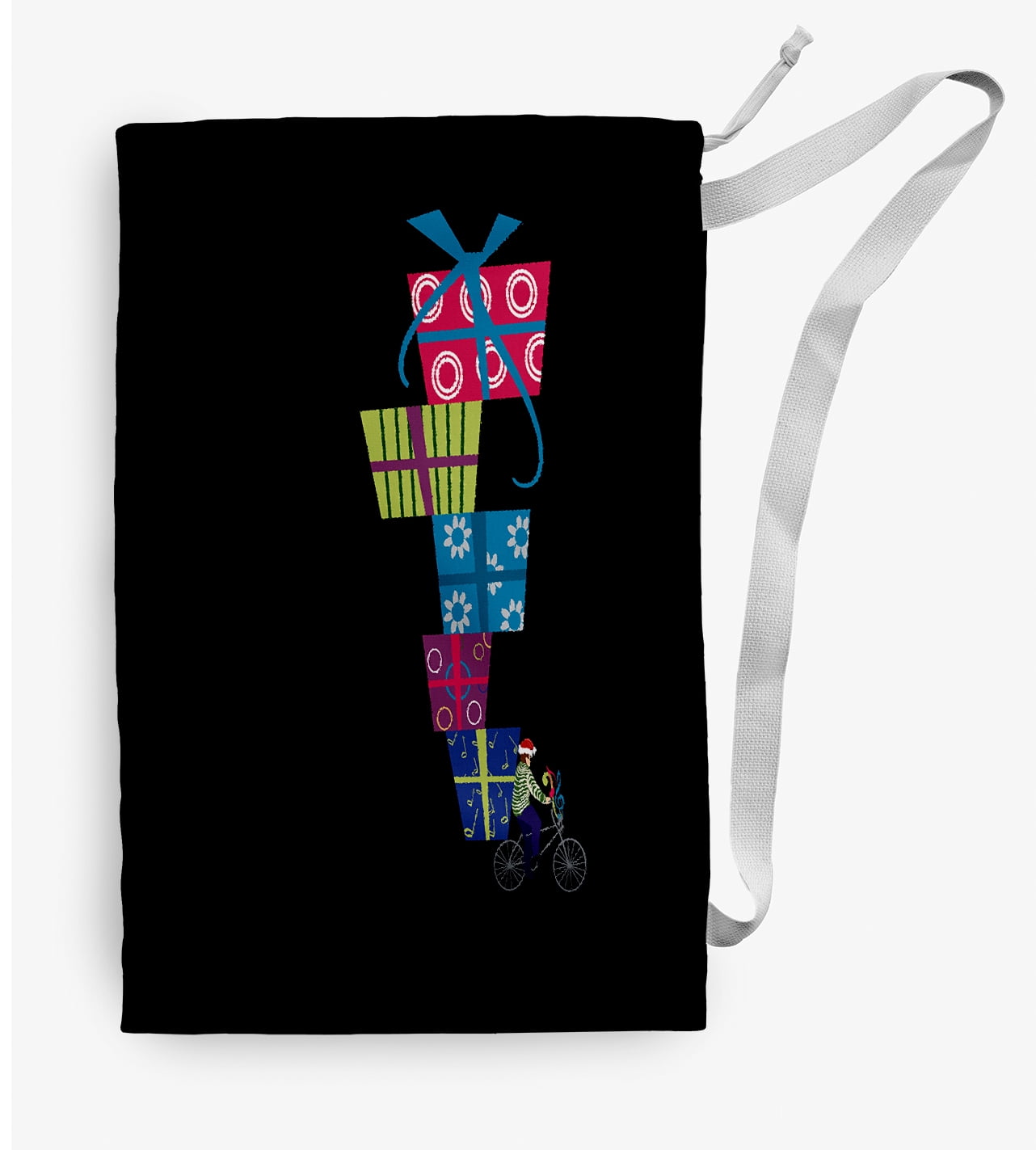 Simply Daisy Special Delivery 18 x 29 in Black Laundry Bag