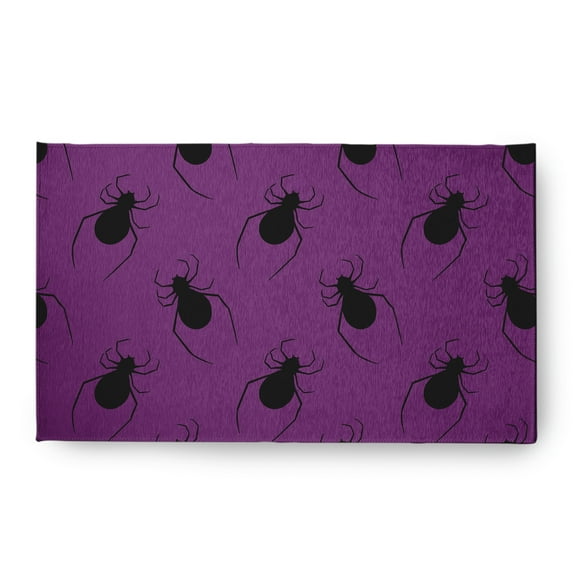 Simply Daisy Spider Pattern Amethyst Halloween Chenille Area Rug, 18" x 30"