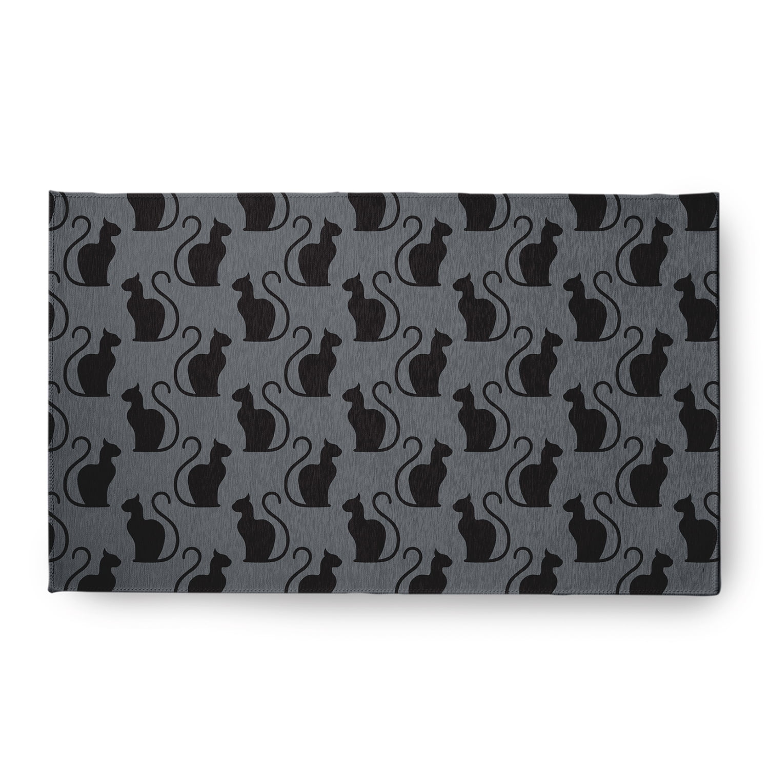 Simply Daisy Spooky Cats Steel Gray Halloween Chenille Area Rug, 18" x 30"