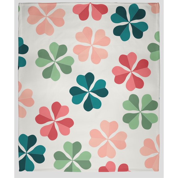 Simply Daisy St. Patrick's Day Lucky Patch Throw Blanket, Ocean Green, Standard Throw