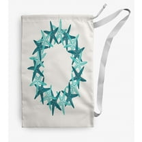 Simply Daisy Starfish Wreath 18 x 29 in Teal Laundry Bag