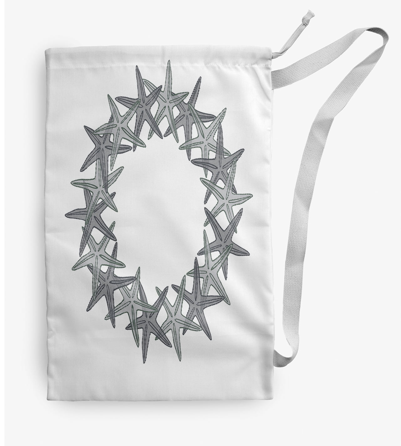 Simply Daisy Starfish Wreath 28 x 36 in Grey Laundry Bag