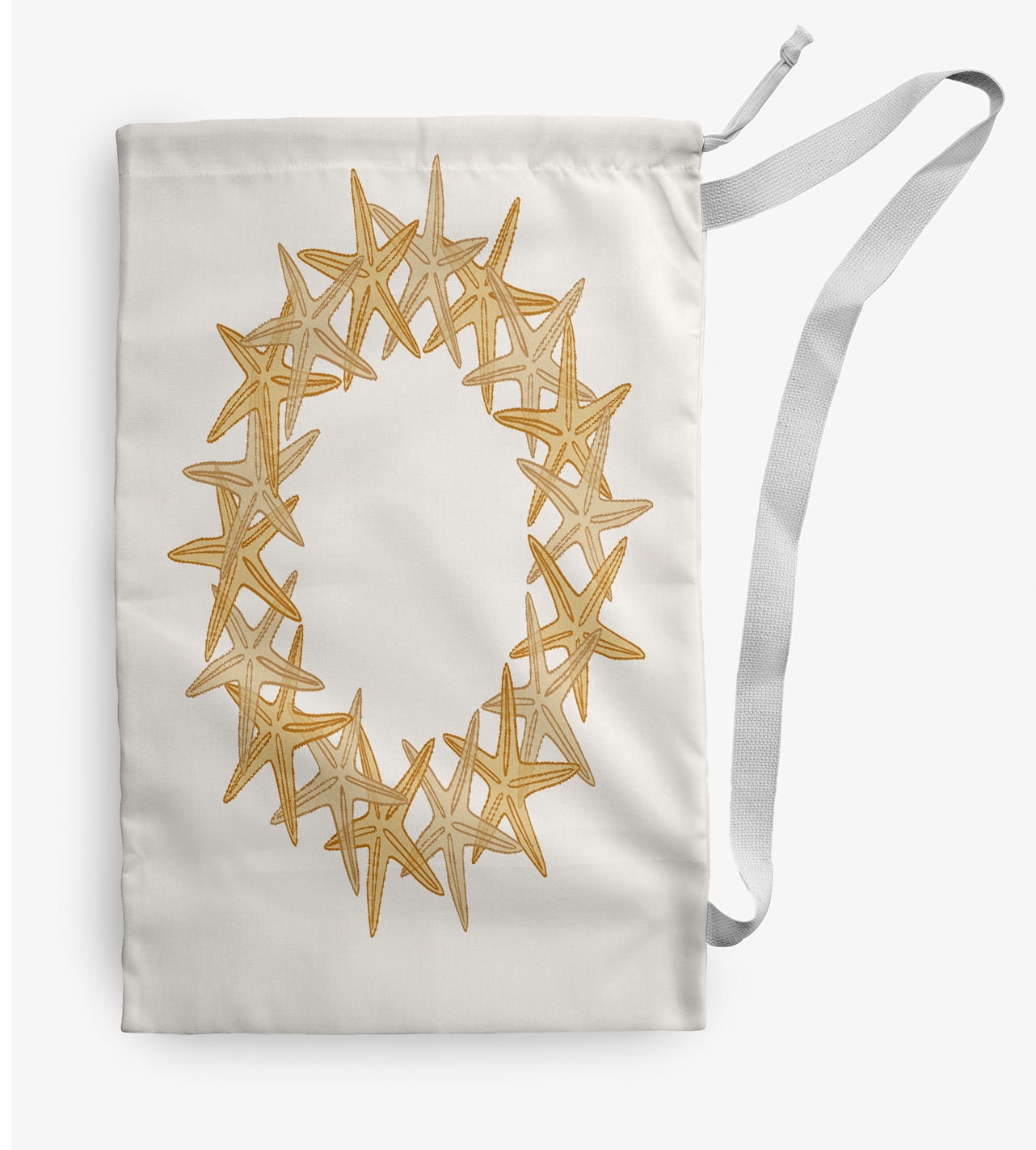 Simply Daisy Starfish Wreath 28 x 36 in Yellow Laundry Bag