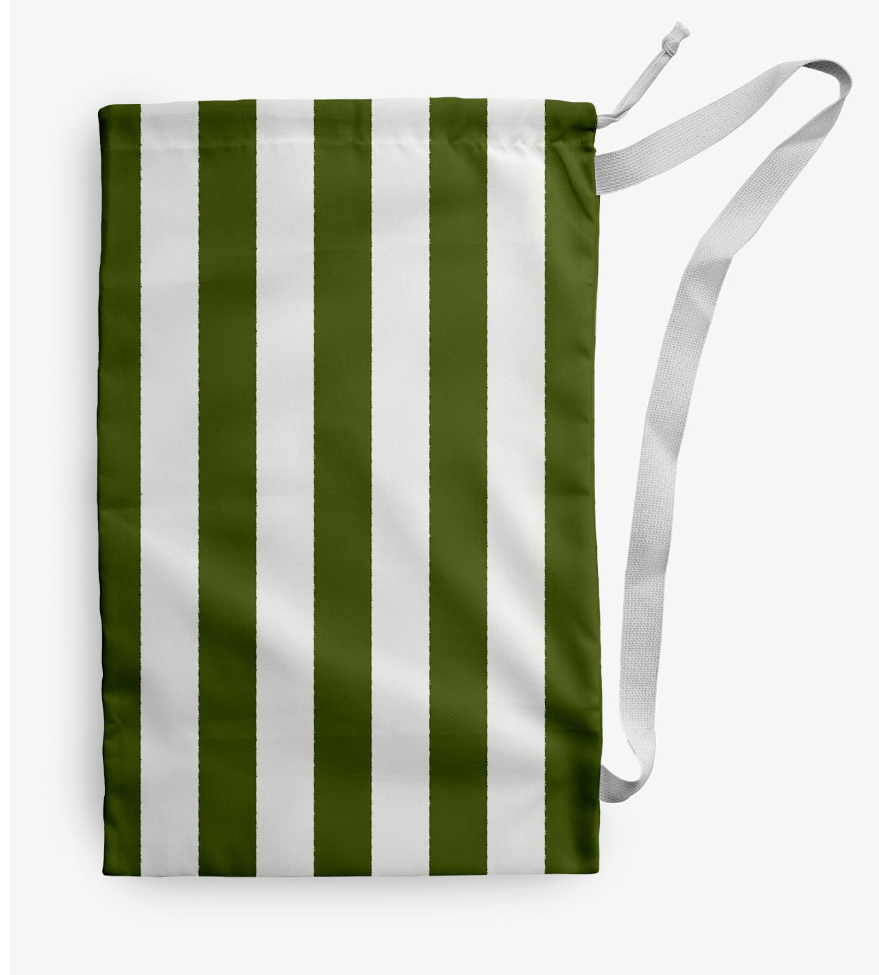 Simply Daisy Stripe 18 x 29 in Fern Green Laundry Bag