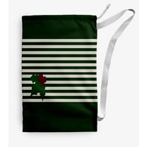 Simply Daisy Stripe 18 x 29 in Green Laundry Bag