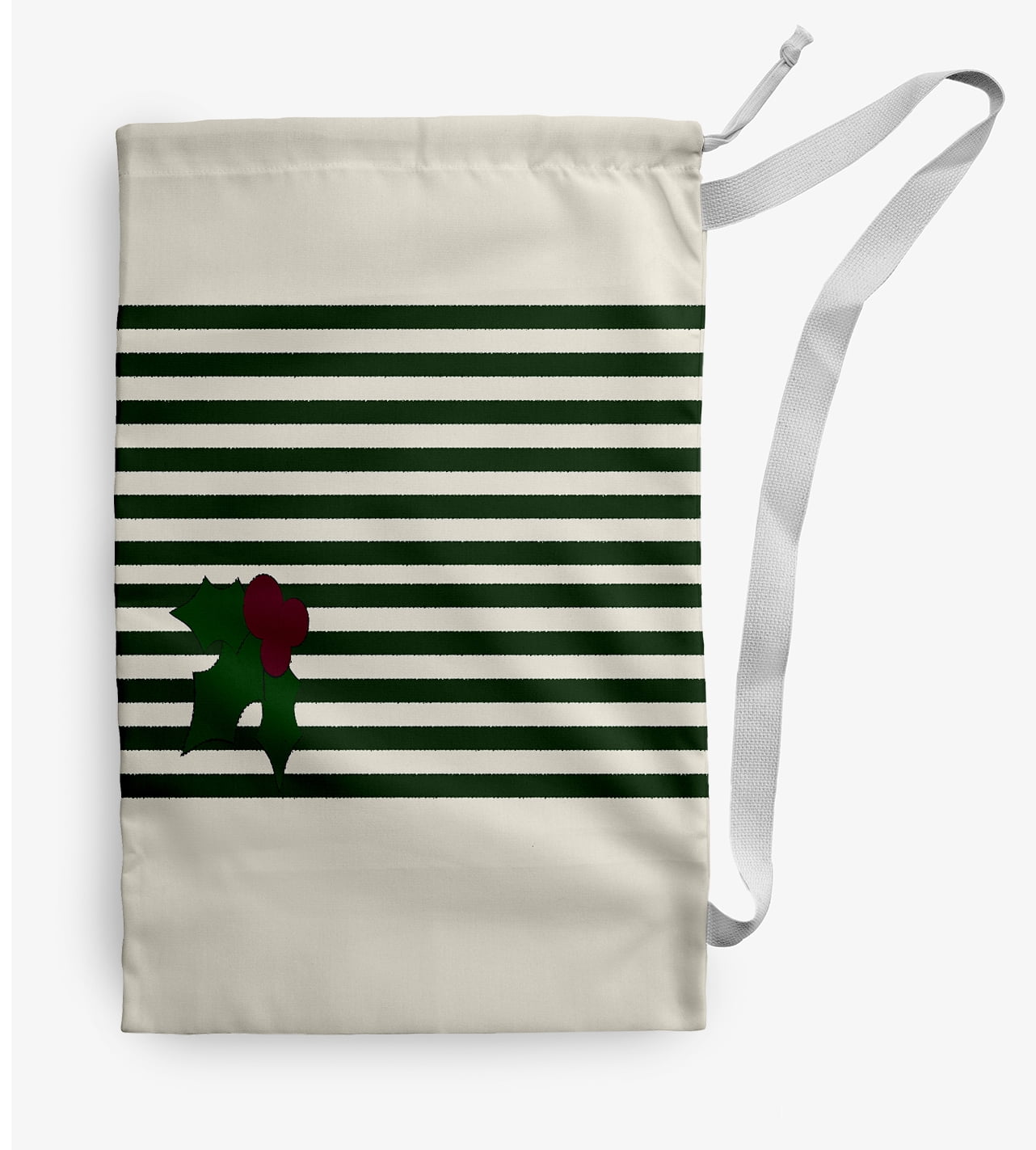 Simply Daisy Stripe 28 x 36 in Green Laundry Bag