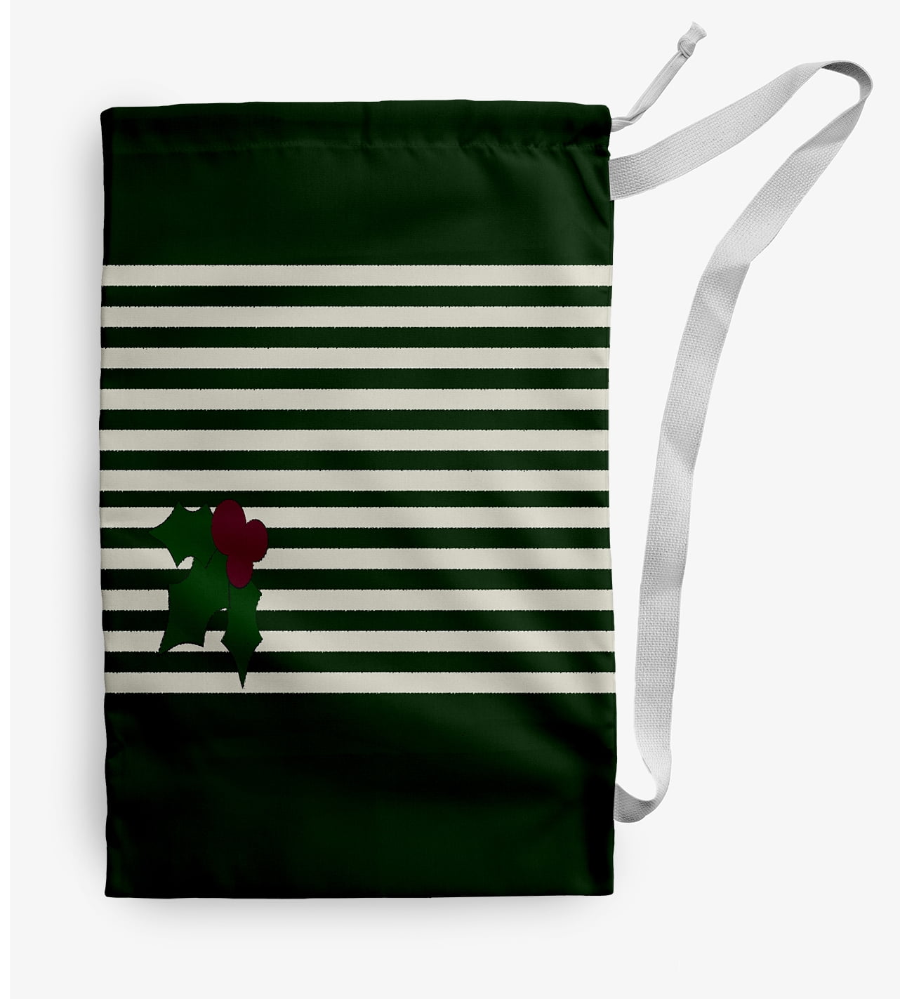 Simply Daisy Stripe 28 x 36 in Green Laundry Bag