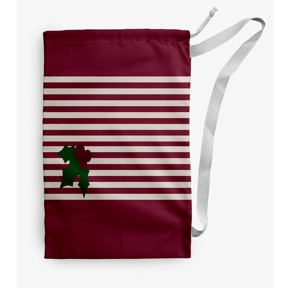 Simply Daisy Stripe 28 x 36 in Red Laundry Bag