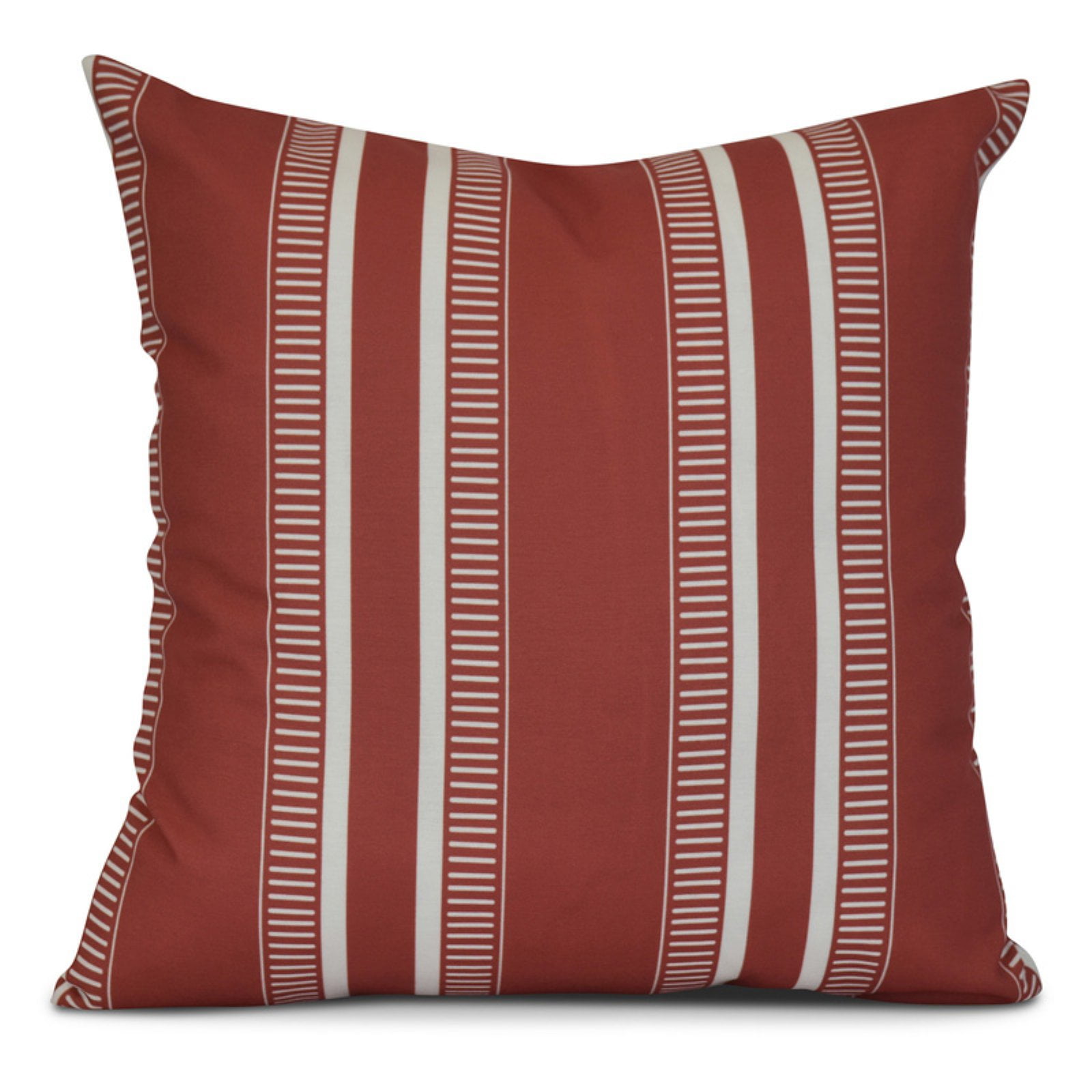 Orange Striped Square Polyester Outdoor Throw Pillow, 20" x 20"
