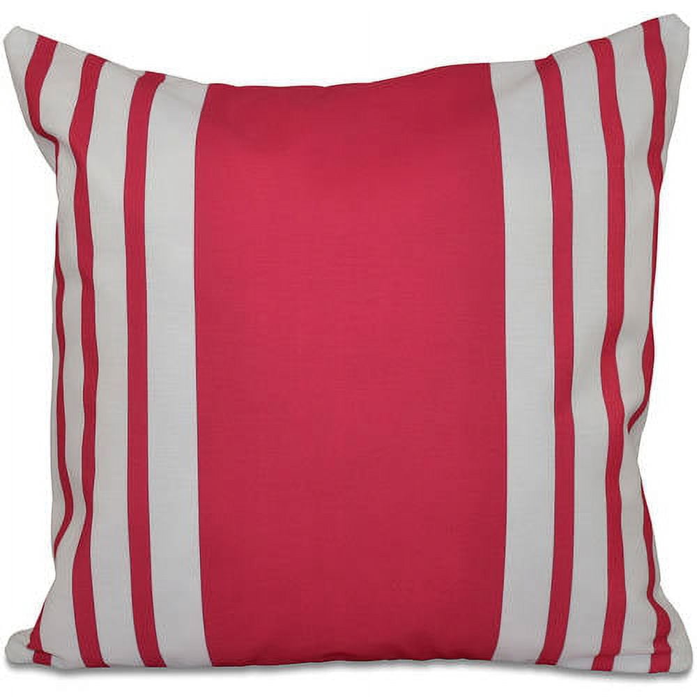 Simply Daisy Stripe Print Decorative Pillow, 16" x 16", Fuchsia