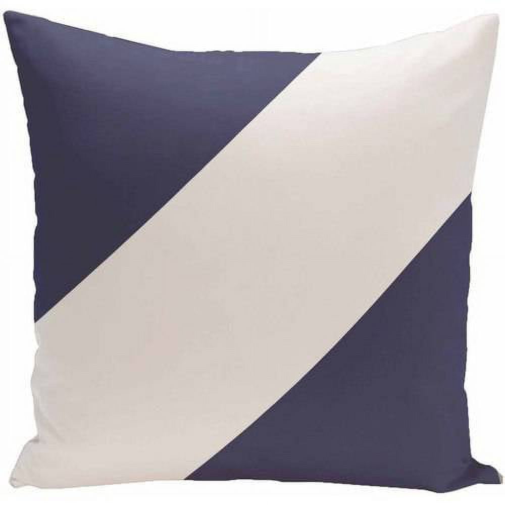 Simply Daisy Stripe Print Decorative Pillow, 16" x 16", Navy