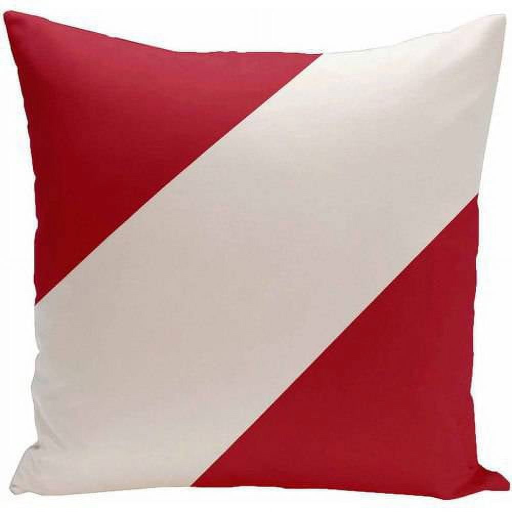 Simply Daisy Stripe Print Decorative Pillow, 16" x 16", Red